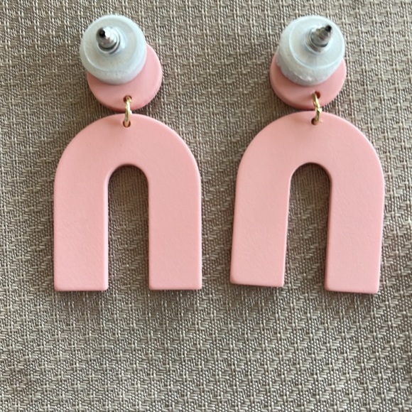 U Shape Flower / Eyes Symbol Pattern Dangle Earrings - Picture 5 of 5